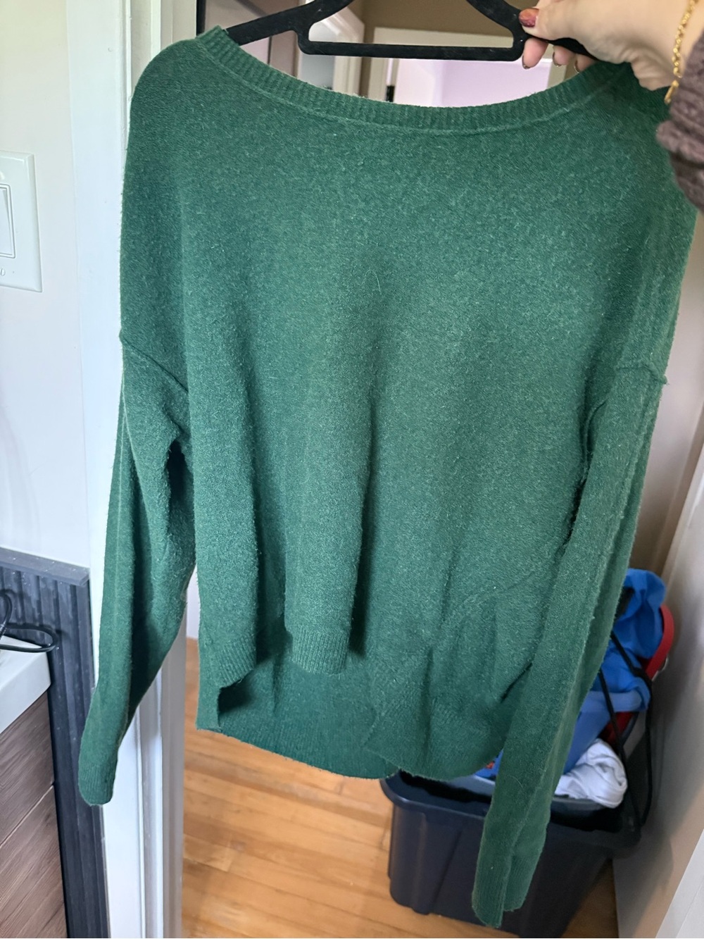Free People Emerald Green Scoop Neck Sweater